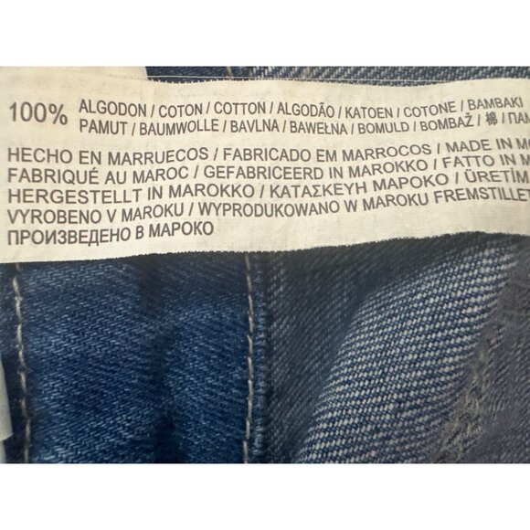 ZARA Z1975  Distressed Size Small Denim Overalls Adjustable Straps - Picture 8 of 13